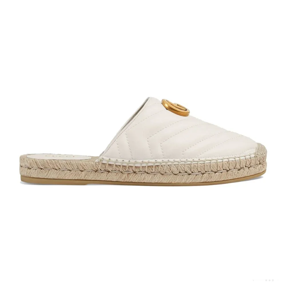Gucci white Mules with Gold Accent - Picture 3 of 8